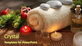  Presentation with treatment - Presentation design with spa treatment with christmas decorations background and a tawny brown colored foreground
