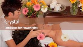  Presentation with aromatherapy massage - Presentation theme with spa treatment with massage skincare background and a red colored foreground