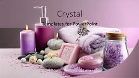  Presentation with spa concept - Slide set having spa treatments on colorful background lavender spa concept background and a coral colored foreground