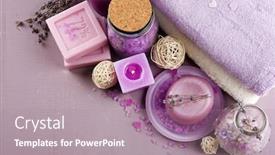  Presentation with spa concept - PPT layouts enhanced with spa treatments on colorful background lavender spa concept background and a coral colored foreground