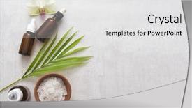  Presentation with spa - Cool new PPT layouts with spa treatments set on gray backdrop and a white colored foreground