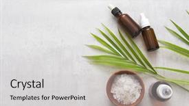  Presentation with spa - Cool new PPT theme with spa treatments set on gray backdrop and a light gray colored foreground