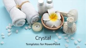  Presentation with blue spa - Theme enhanced with spa tropical concept on blue background and a light blue colored foreground