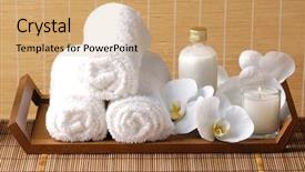  Presentation with candle - Presentation theme consisting of spa tropical setting on mat background and a  colored foreground