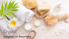  Presentation with wellness - Colorful slides enhanced with spa-wellness-setting-on-pile backdrop and a lemonade colored foreground