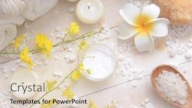  Presentation with wellness - Audience pleasing presentation theme consisting of spa-wellness-setting-on-pile backdrop and a lemonade colored foreground