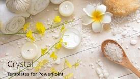  Presentation with wellness - Presentation featuring spa-wellness-setting-on-pile background and a lemonade colored foreground