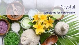  Presentation with wellness - Cool new presentation with spa-wellness-setting-with-fresh backdrop and a sky blue colored foreground