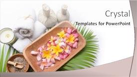  Presentation with frangipani flowers - Slide set having spa-wellness-setting-with-fresh background and a white colored foreground