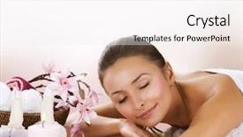 Presentation with spa day - PPT theme having spa woman day spa salon background and a white colored foreground