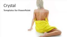  Presentation with spa - Slides enhanced with spa woman in yellow towel background and a  colored foreground