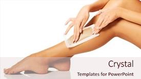  Presentation with spa - Beautiful slides featuring spa woman waxing her leg backdrop and a lemonade colored foreground