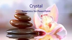  Presentation with harmony - Presentation enhanced with spa zen stones harmony concept background and a sky blue colored foreground