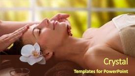  Presentation with day spa - Amazing PPT theme having spa backdrop and a tawny brown colored foreground