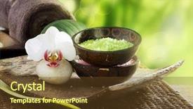  Presentation with day spa - Presentation having spa background and a tawny brown colored foreground