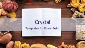  Presentation with cooking - Colorful PPT theme enhanced with spac - open notebook and ingredients backdrop and a sky blue colored foreground
