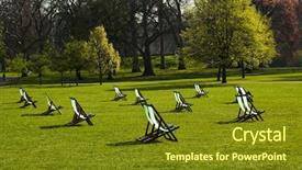  Presentation with chairs - Presentation theme having public space - deck chairs in st james's background and a tawny brown colored foreground