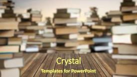  Presentation with space - Audience pleasing PPT layouts consisting of space among stacks of books backdrop and a tawny brown colored foreground