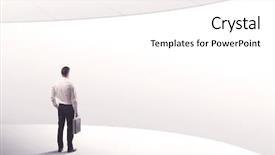  Presentation with space suit - Slide deck with space background with curved line background and a pink colored foreground