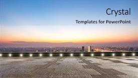  Presentation with space time - Presentation featuring space backgrounds - empty floor with backdrop background and a light blue colored foreground