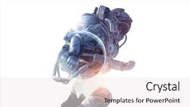  Presentation with spaceman - Slide set consisting of space backgrounds - spaceman on white mixed media background and a white colored foreground