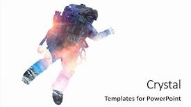  Presentation with spaceman - Slide set featuring space backgrounds - spaceman on white mixed media background and a white colored foreground