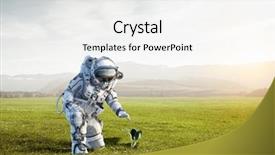  Presentation with space colony - Cool new slides with space colony - birth of new life mixed backdrop and a white colored foreground