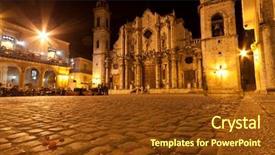  Presentation with colonial - Beautiful PPT layouts featuring space colony - cathedral of havana and its backdrop and a tawny brown colored foreground