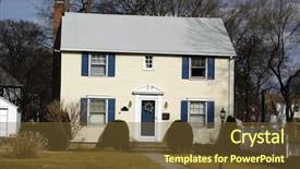  Presentation with colonial - Presentation theme consisting of space colony - rge two story modern colonial background and a tawny brown colored foreground