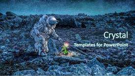  Presentation with space colony - Cool new PPT layouts with space colony - there is life on moon backdrop and a ocean colored foreground