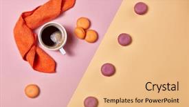  Presentation with element - Presentation enhanced with space design element for menu background and a coral colored foreground