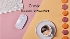  Presentation with internet cafe - Amazing presentation theme having space design element for menu backdrop and a coral colored foreground