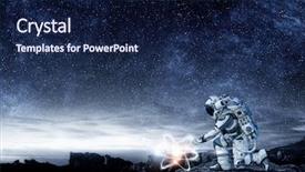  Presentation with exploration - Presentation theme consisting of space exploration - astronomy as a science mixed background and a navy blue colored foreground