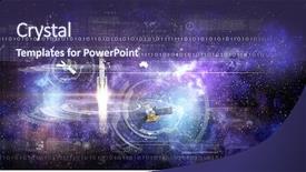  Presentation with exploration - Slide deck having space exploration background mixed media background and a violet colored foreground