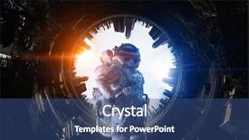  Presentation with media image - Presentation having space fantasy image with astronaut background and a ocean colored foreground