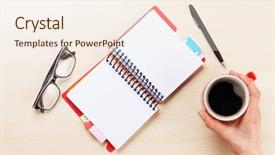  Presentation with wooden desk cup - Beautiful slide set featuring space for your text backdrop and a cream colored foreground