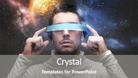  Presentation with nano technology - Theme featuring space future technology and virtual background and a gray colored foreground