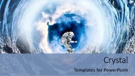  Presentation with astronaut - PPT theme enhanced with space hole and astronaut mixed background and a teal colored foreground