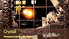  Presentation with scary halloween - Theme enhanced with christmas roast duck served with potatoes orange and tomatoes on wooden festive decorated table background and a tawny brown colored foreground