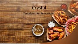  Presentation with appetizers - PPT layouts featuring space junk - pub appetizers such as chicken background and a coral colored foreground