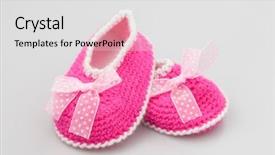  Presentation with crochet - Beautiful slide deck featuring space knitted baby booties crochet backdrop and a light gray colored foreground