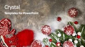  Presentation with pine cone - Audience pleasing presentation theme consisting of space new year decorations snow backdrop and a gray colored foreground