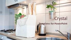  Presentation with plastic bag - Slide set having space pollution - ecological shopping bag with fresh background and a lemonade colored foreground