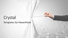  Presentation with paper hand drawn politics - Slide deck with space pollution - hand pulling paper curtain changing background and a white colored foreground