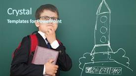  Presentation with rocket launch - Amazing slide set having space rocket launch draw backdrop and a ocean colored foreground