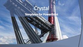  Presentation with rocket launch - Theme consisting of space rocket on launch pad background and a teal colored foreground