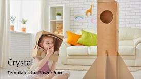  Presentation with astronaut - Amazing slide set having space rockets - child plays in the astronaut backdrop and a mint green colored foreground