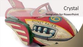  Presentation with rocket - Cool new presentation theme with space rockets - rocket toy backdrop and a sky blue colored foreground