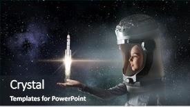  Presentation with astronaut - PPT theme with space rockets - she wants to become astronaut background and a dark gray colored foreground