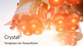  Presentation with galaxy spaceship - Slide set featuring space rockets - spaceship in action background and a lemonade colored foreground